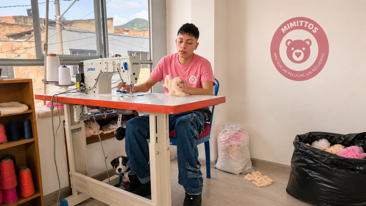 Costurero trabajando en el taller MIMITTOS